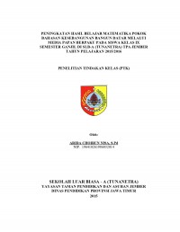 Peningkatan Hasil Belajar Matematika Pokok Bahasan Kesebangunan Bangun Datar melalui Media Papan Berpaku pada Siswa Kelas IX Semester Ganjil diI SLB-A (Tunanetra) TPA Jember Tahun Pelajaran 2015/2016